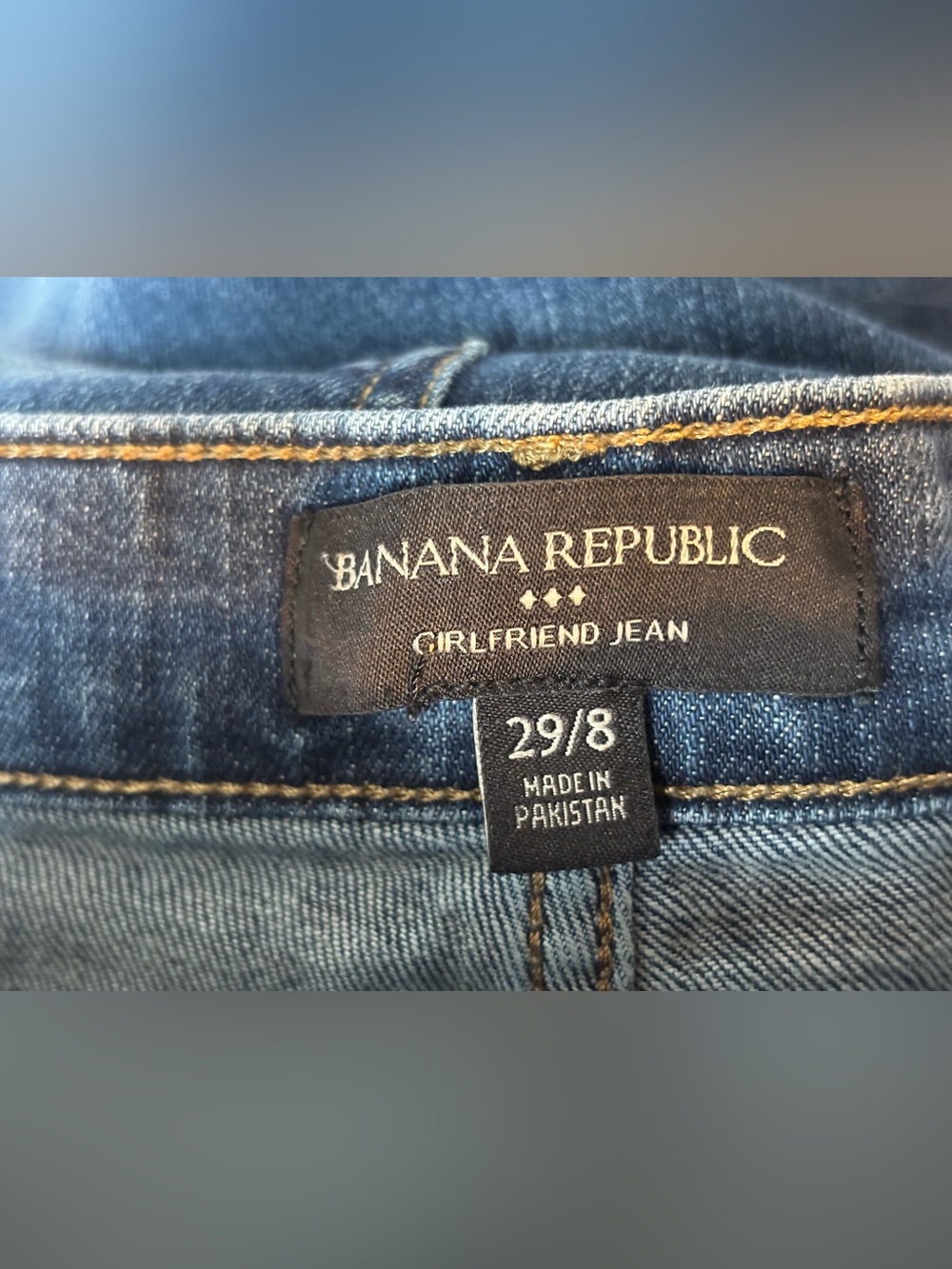 Banana Republic Denim Jeans in Medium Blue with Tan Stitching Size 8/29 EPC - Picture 6 of 7